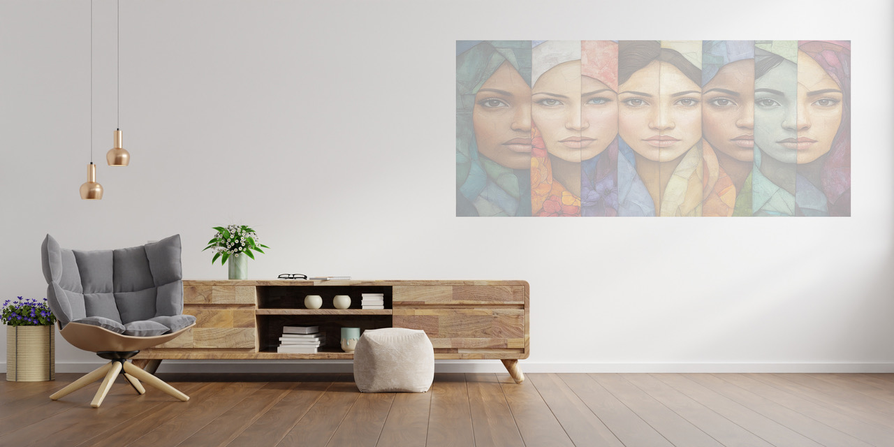 Transparenter Wanddruck - Variable Deckkraft 30% Wanddruck leichte Deckkraft 30 Prozent transparent Wandgestaltung Schweiz